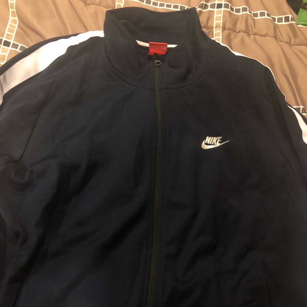 Navy blue nike track jacket